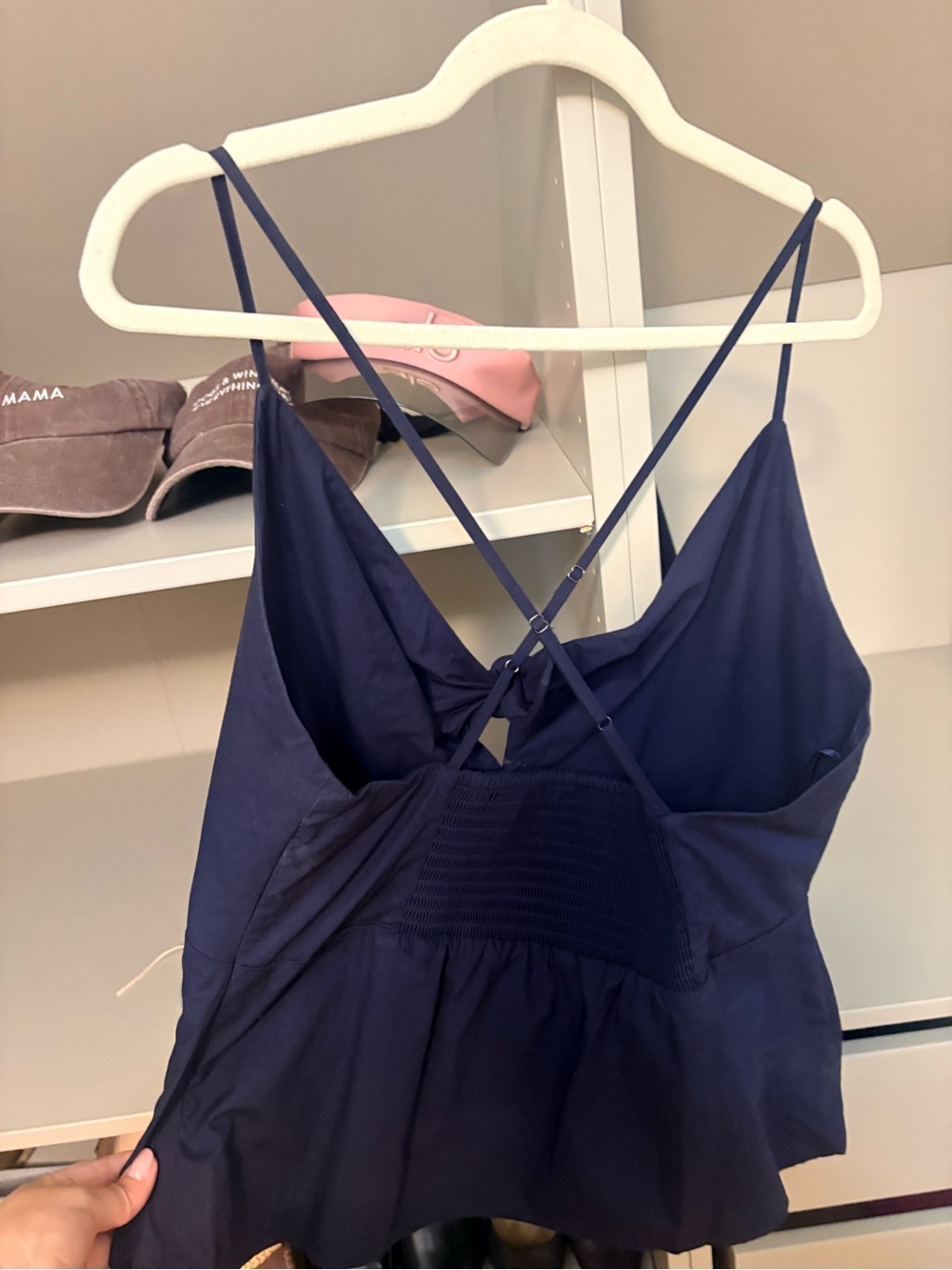 Banana Republic Factory Navy Spaghetti-Strap Knot Cami, L - Picture 5 of 10